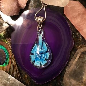 Handmade Italian millefiori glass floral pendant